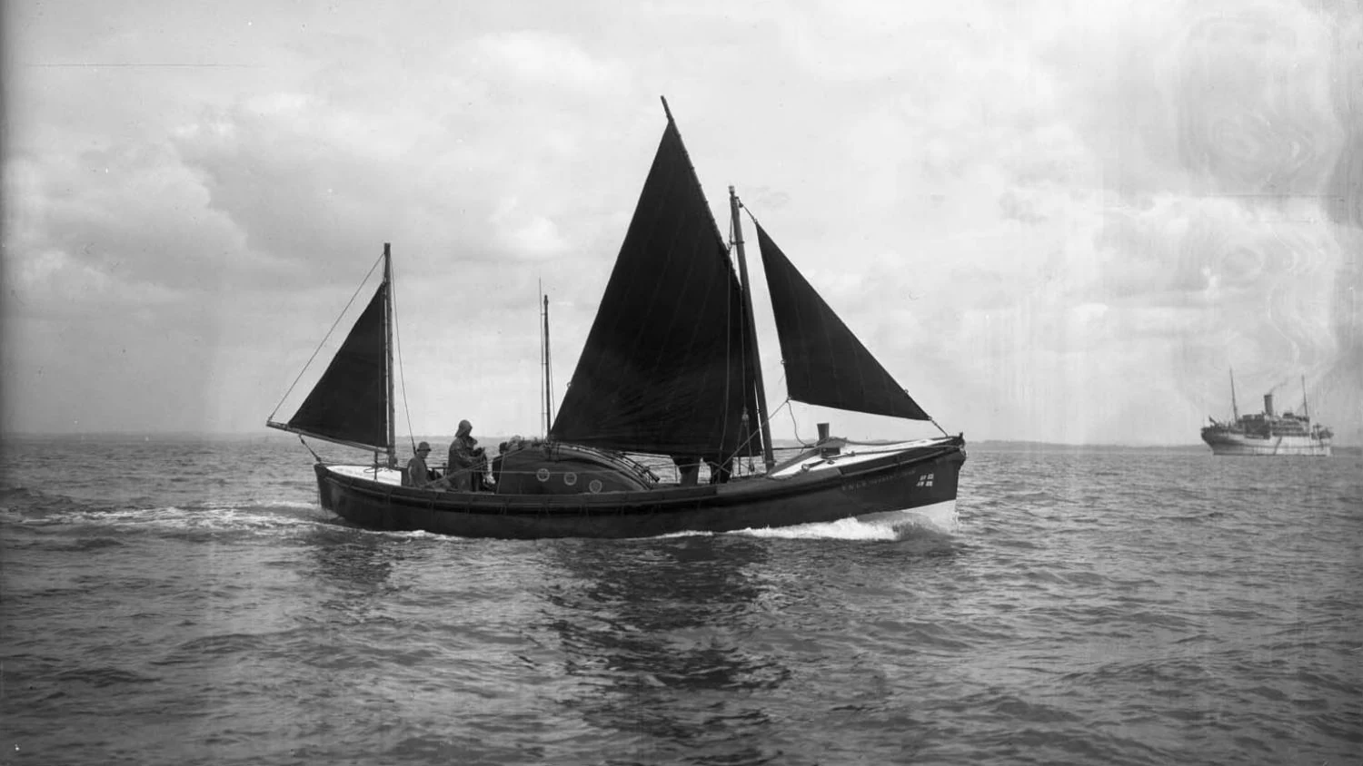 Historic Cloughey lifeboat at sea