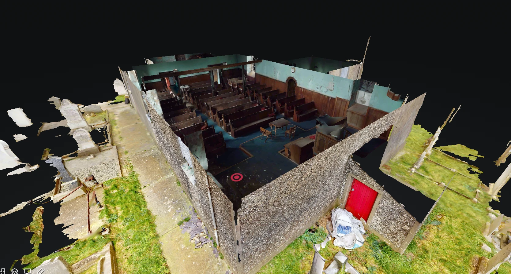 Three-dimensional survey of the existing Old Meeting House and interior